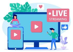 illustrazione grafica vettoriale personaggio dei cartoni animati di live streaming