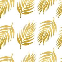 eleganza senza cuciture con foglie tropicali in oro. ramo di palma. per tessuti, copertine, carta da imballaggio. illustrazione vettoriale. vettore