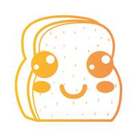 linea kawaii simpatica fetta di pane vettore