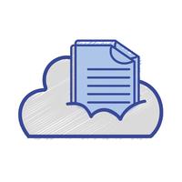 dati cloud con informazioni sui documenti digitali vettore