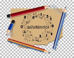doodle formula matematica con carattere matematico sulla pagina del taccuino vettore