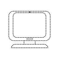 tecnologia dell&#39;attrezzatura dello schermo digitale del computer di forma punteggiata vettore