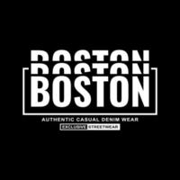 t-shirt e abbigliamento streetwear in denim boston vettore