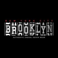 t-shirt e abbigliamento streetwear in denim di brooklyn vettore