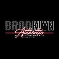 t-shirt e abbigliamento streetwear in denim di brooklyn vettore