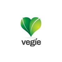 Logo a forma di cuore foglia verde vettore