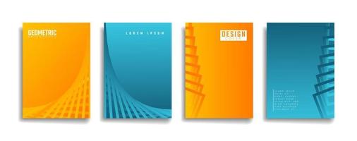 design moderno e luminoso della copertura del fondo del modello della linea astratta di colore sfumato. modello di copertina vettoriale poster poster blu giallo arancione.