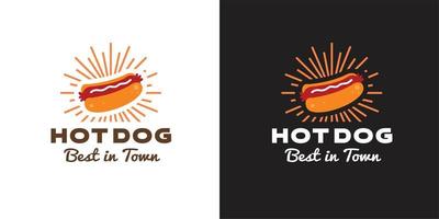 illustrazione grafica vettoriale di hot dog con il pane e la salsiccia che brillano buono per il ristorante fast food spazzatura migliore nella cabina di hotdog della città