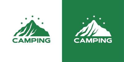 illustrazione grafica vettoriale di montagna verde buono per il logo vintage del prodotto da campeggio