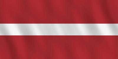 bandiera della lettonia con effetto sventolante, proporzione ufficiale. vettore