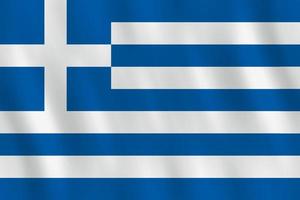 bandiera della grecia con effetto sventolante, proporzione ufficiale. vettore