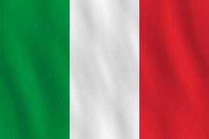 bandiera dell'italia con effetto sventolante, proporzione ufficiale.