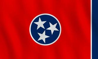 bandiera dello stato del tennessee con effetto sventolante, proporzione ufficiale. vettore