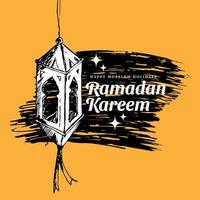 schizzo disegnato a mano ramadan kareem illustrazione vettore