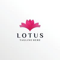 ispirazione moderna per il design del logo di loto, spa, foglia, fiore, gradiente, yoga, logo astratto, vettore premium