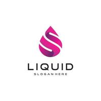 goccia di liquido logo design ispirazione, gradiente, goccia, moderno, colore, idea, icona, vettore premium