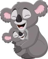carino mamma koala e bambino che si abbraccia vettore