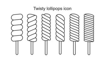 Twisty lollipops icona simbolo piatto illustrazione vettoriale per grafica e web design.