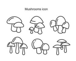 funghi icona simbolo piatto illustrazione vettoriale per grafica e web design.
