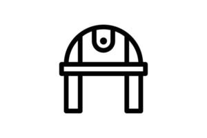 icona del casco di sicurezza stile linea industriale gratuito vettore