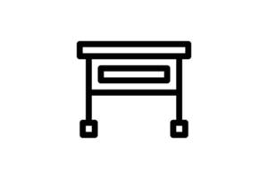icona tavolo stile linea funiture gratuito vettore