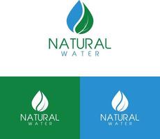 design creativo del logo dell'acqua naturale vettore