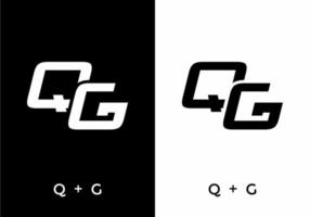 colore bianco e nero della lettera iniziale qg vettore