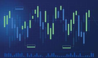 illustrazione di analisi finanziaria del candeliere del mercato azionario vettore