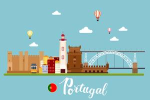 Paesaggi di viaggio in Portogallo vettore