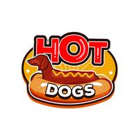 Logo Hot Dog Weiner Dog vettore