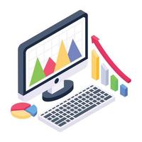 un'icona del diagramma a scatola o del grafico a candela nel design isometrico vettore