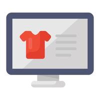 acquista il concetto di camicia online, icona alla moda dello shopping su Internet vettore