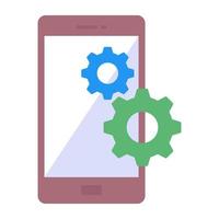 icona piatta di gestione mobile, vettore modificabile