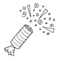 clipart di fuochi d'artificio disegnati a mano di vettore. illustrazione carina isolato su sfondo bianco. per biglietti di auguri, stampa, web, design, arredamento. vettore