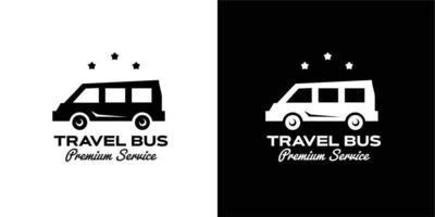illustrazione grafica vettoriale della silhouette del bus di viaggio buono per il logo vintage del trasporto dell'agenzia di viaggi