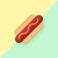 Hot Dog Sfondo vettoriale a colori pop