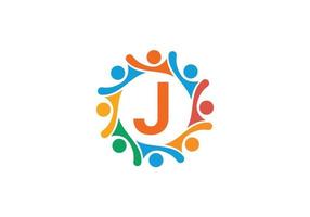 questo è il design creativo del logo dell'icona della lettera j vettore