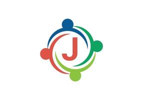 questo è il design creativo del logo dell'icona della lettera j vettore