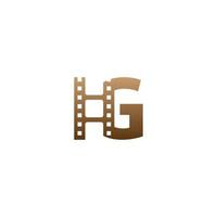 lettera g con modello di progettazione logo icona striscia di pellicola vettore