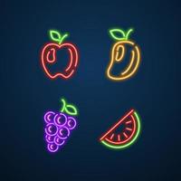 simbolo di frutta in stile neon vettore