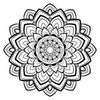 design creativo semplice mandala nero con sfondo bianco vettore