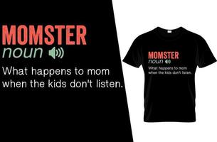 momster divertente definizione t-shirt design vettore