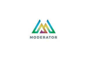 lettera m logo aziendale tecnologico sistema di griglia moderatore creativo colorato vettore