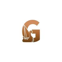 lettera g con logo icona modello di progettazione barca a vela vichinga vettore