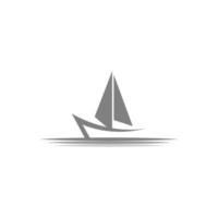 illustrazione vettoriale del disegno dell'icona del logo della barca a vela