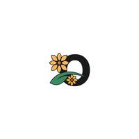una lettera con fiori icona logo design vector