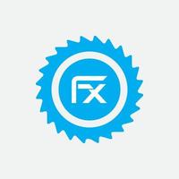 design del logo della lettera fx vettore