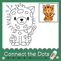 collega i punti contando i numeri da 1 a 20 del foglio di lavoro del puzzle con i cuccioli vettore