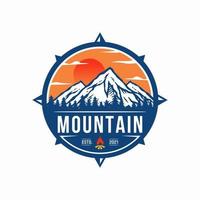 illustrazione vettoriale del logo creativo di cervi e montagne