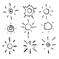 doodle sun burst illustrazione icona vettore